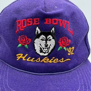 Vintage 1992 Rose Bowl Washington Huskies Snapback Hat CLEAN Youngan Headwear
